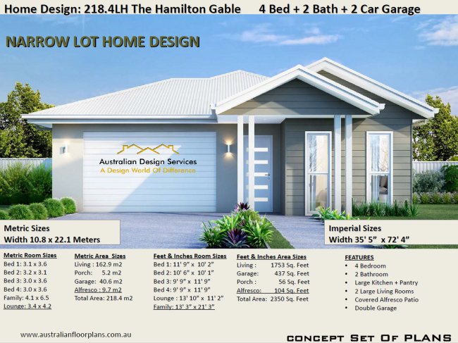 4 Bed Room House Plan for Gable roof